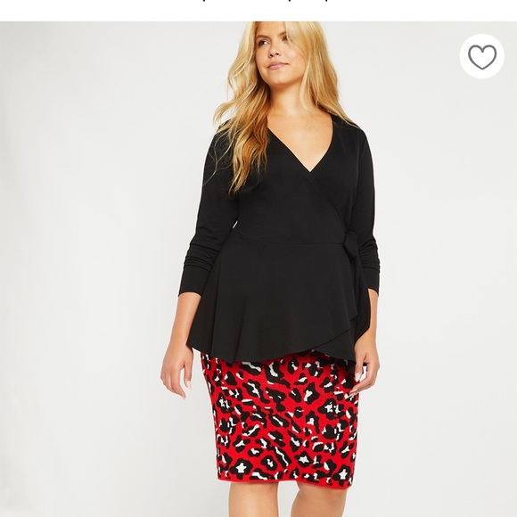 Eloquii peplum wrap top Size 16 - Picture 4 of 4